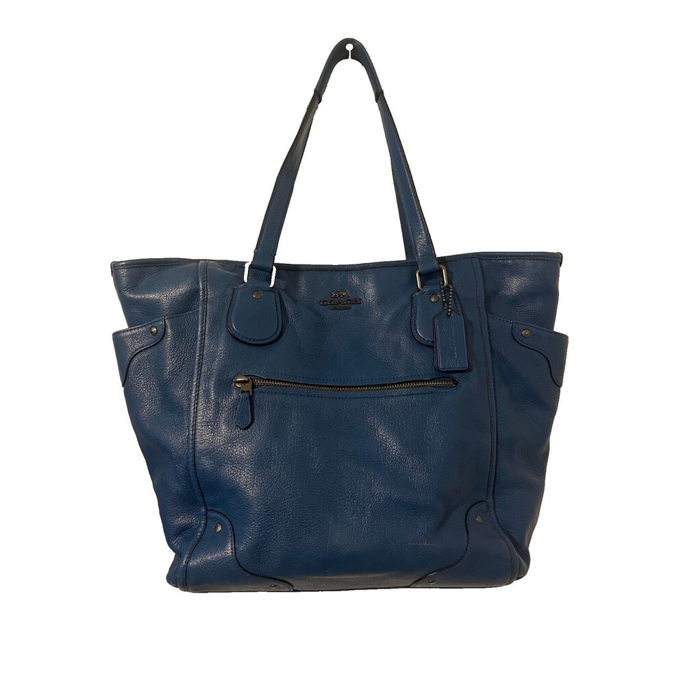 Coach Blue Leather Tote Bag